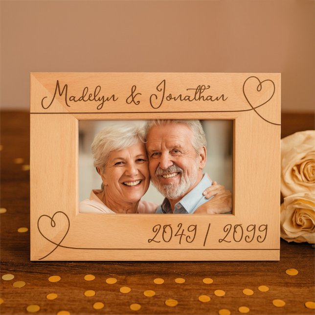   Modern Hearts Valentines Day Wedding Anniversary Etched Frames (Creator Uploaded)