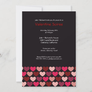 Modern Hearts   Valentine's Party Invitation