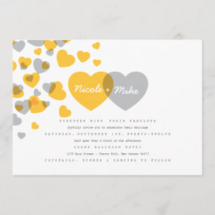 Modern Hearts Wedding Invitation