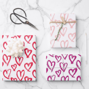 Modern Hearts Wrapping Paper Sheet