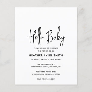 Modern Hello Baby Budget Baby Shower Invitation