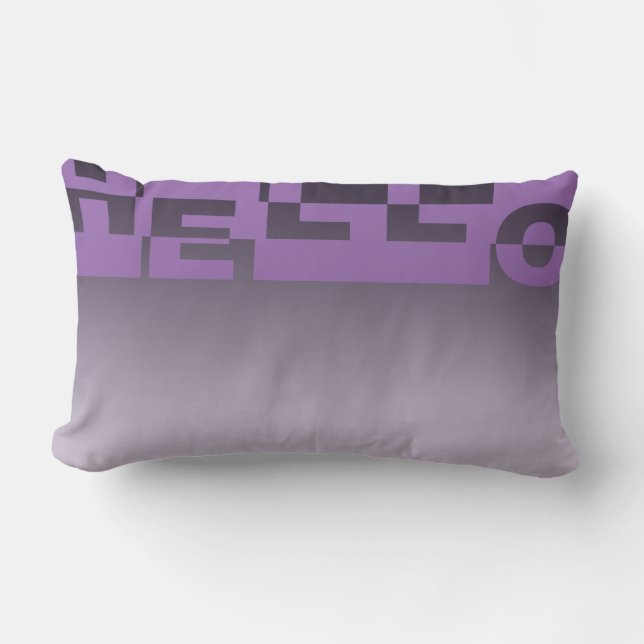 Modern HELLO Banner + your backgr. & ideas Lumbar Cushion (Front)