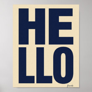 Modern HELLO Bold Typography Poster