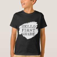 Modern Hello First Grade Kids Black