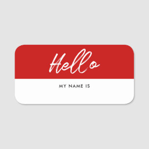 Modern Hello my name is dry erase Tag