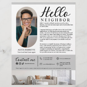 Modern Hello Neighbour Real Estate Agent Advert Flyer