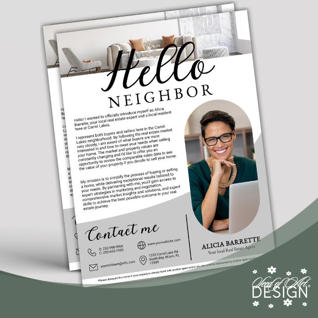 Modern Hello Neighbour Real Estate Agent Advert Flyer (Creator Uploaded)