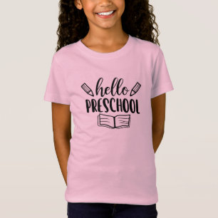 Modern Hello Pre-School Typography  T-Shirt