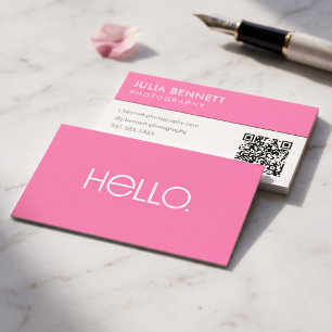 Modern "Hello" Typography Design Business Card