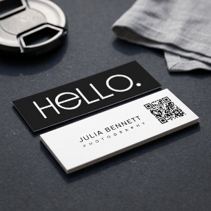 Modern "Hello" Typography Design Mini Business Card