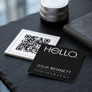 Modern "Hello" Typography Design Square Business Card