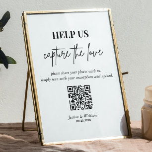 Modern Help us Capture The Love Qr Code Sign