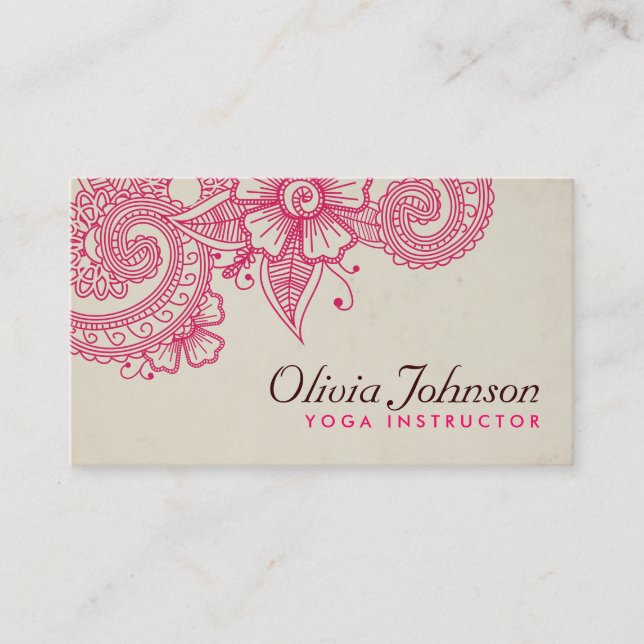 Modern Henna Design Business Cards (Front)
