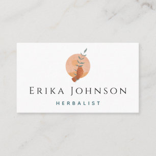 Modern Herbalist Hand Holding a Plant Trendy Cool Business Card
