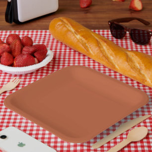 Modern Heritage Solid Rich Terracotta Paper Plate