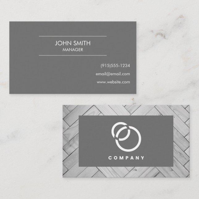 Modern Herringbone Logo Business Card (Front/Back)