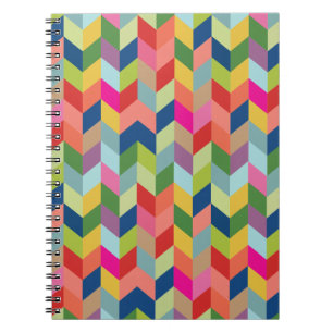 Modern Herringbone Pattern Spiral Notebook