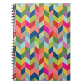 Modern Herringbone Pattern Spiral Notebook