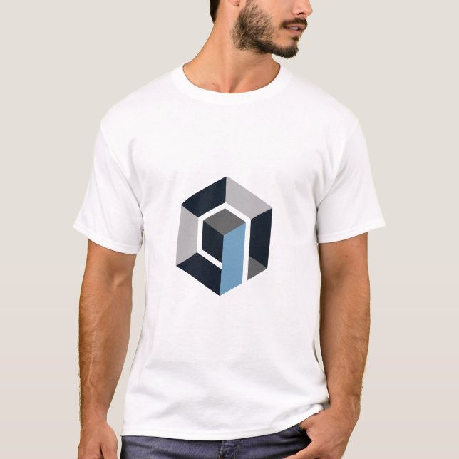Modern Hexagon Geometric Abstract Minimalist Tee (Front)