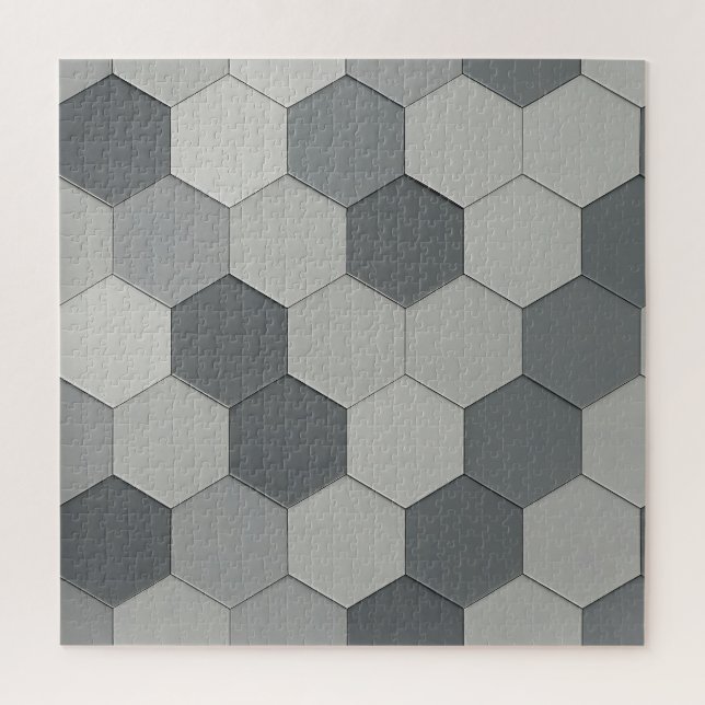 Modern Hexagon Tile Geometric Pattern Jigsaw Puzzle (Vertical)
