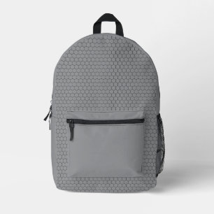 Modern Hexagonal Grid Geometric Pattern Printed Backpack
