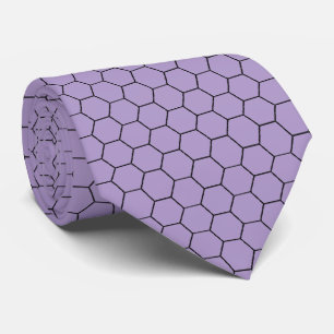 Modern Hexagonal Grid Geometric Pattern Tie