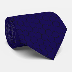 Modern Hexagonal Grid Geometric Pattern Tie