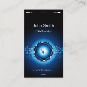 Modern Hi Tech - iPhone iOS Flat Design Business Card