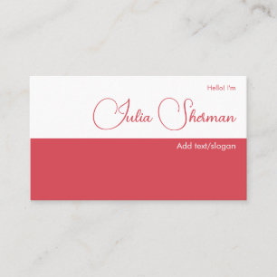 Modern Hibiscus Red Feminine Minimalist Simple Business Card