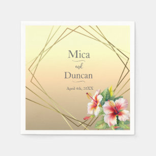 Modern Hibiscus Wedding Napkin