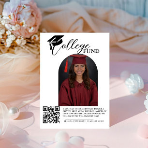 Modern High School Graduation Colleg fund QR code Pedestal Sign