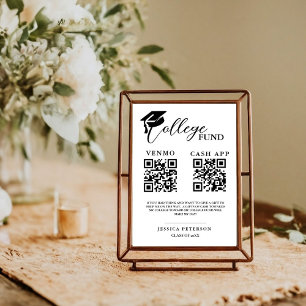 Modern High School Graduation Colleg fund QR code  Poster