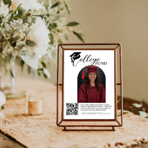 Modern High School Graduation Colleg fund QR code Poster