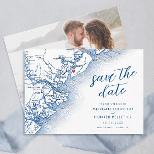 Modern Hilton Head South Carolina Map Wedding Save The Date