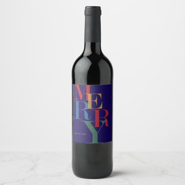Modern Hip Merry Bright  Wine Label (Front)