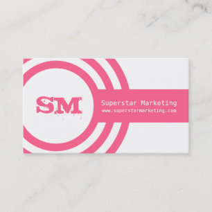Modern Hipster Business Card, Bright Pink Card