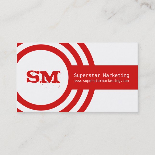 Modern Hipster Business Card, Red Business Card (Front)