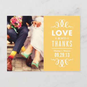 MODERN HIPSTER   WEDDING THANK YOU POST CARD