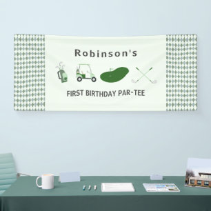 Modern Hole in One golf birthday Par-tee  Banner