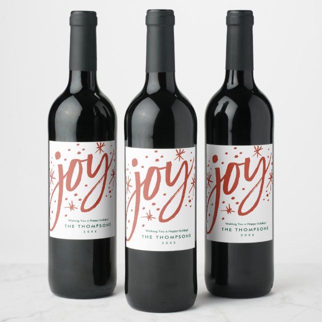 Modern Holiday Big Joy | Neighbour Client Gift and Wine Label (Bottles)
