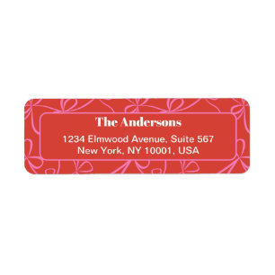 Modern Holiday Bold Red & Pink Ribbon Pattern