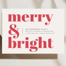 Modern Holiday Card | Merry & Bright Christmas