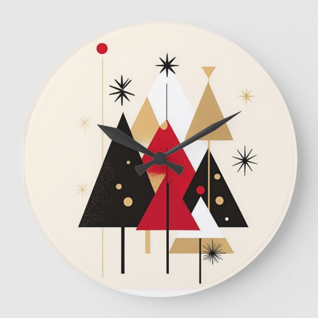 Modern Holiday Cheer Wall Clock (Front)