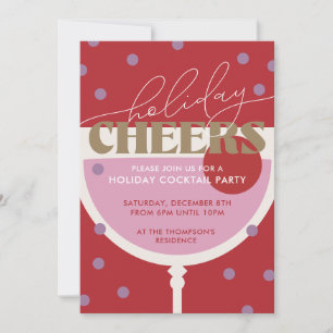 Modern Holiday Cheers Cocktail Party Invitation