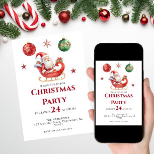 Modern  Holiday Christmas Dinner Invitation