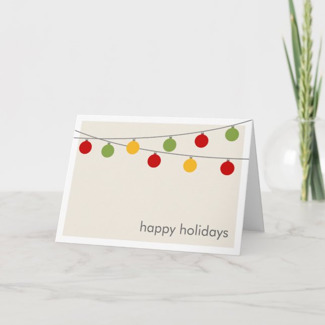 Modern Holiday Christmas Ornaments Greeting Card (Front)