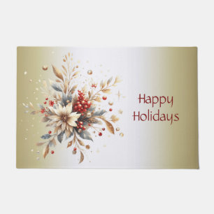 Modern Holiday Flowers Doormat