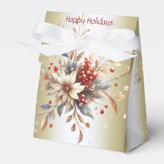 Modern Holiday Flowers Gift Box (Front Side)