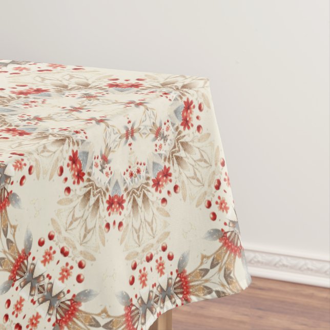 Modern Holiday Flowers Tablecloth (In Situ)