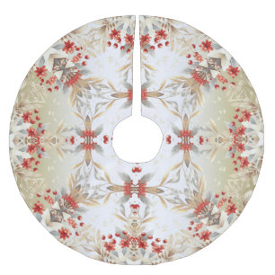 Modern Holiday Flowers Tree Skirt